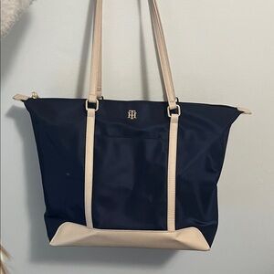 New Tommy Hilfiger Navy and Beige Bag